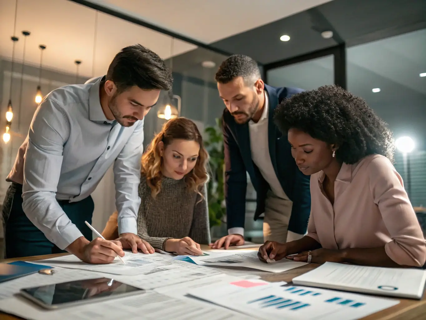 An image of a diverse team of accountants collaborating on financial strategies, representing tailored solutions.