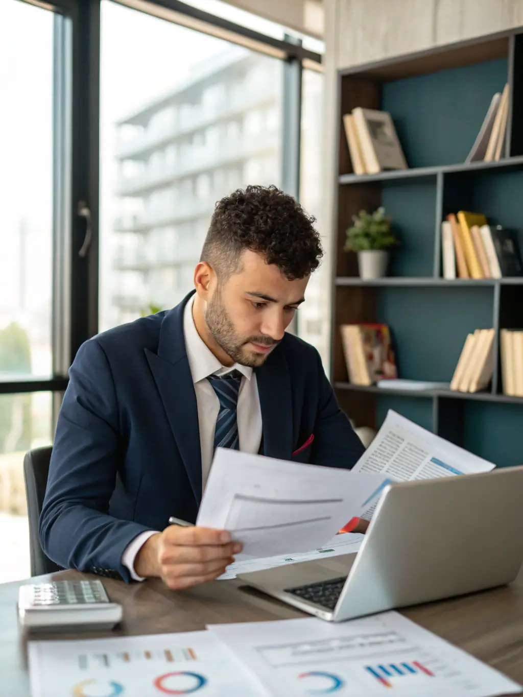 A detailed tax plan document being reviewed by a tax specialist, highlighting expertise in tax planning and compliance.